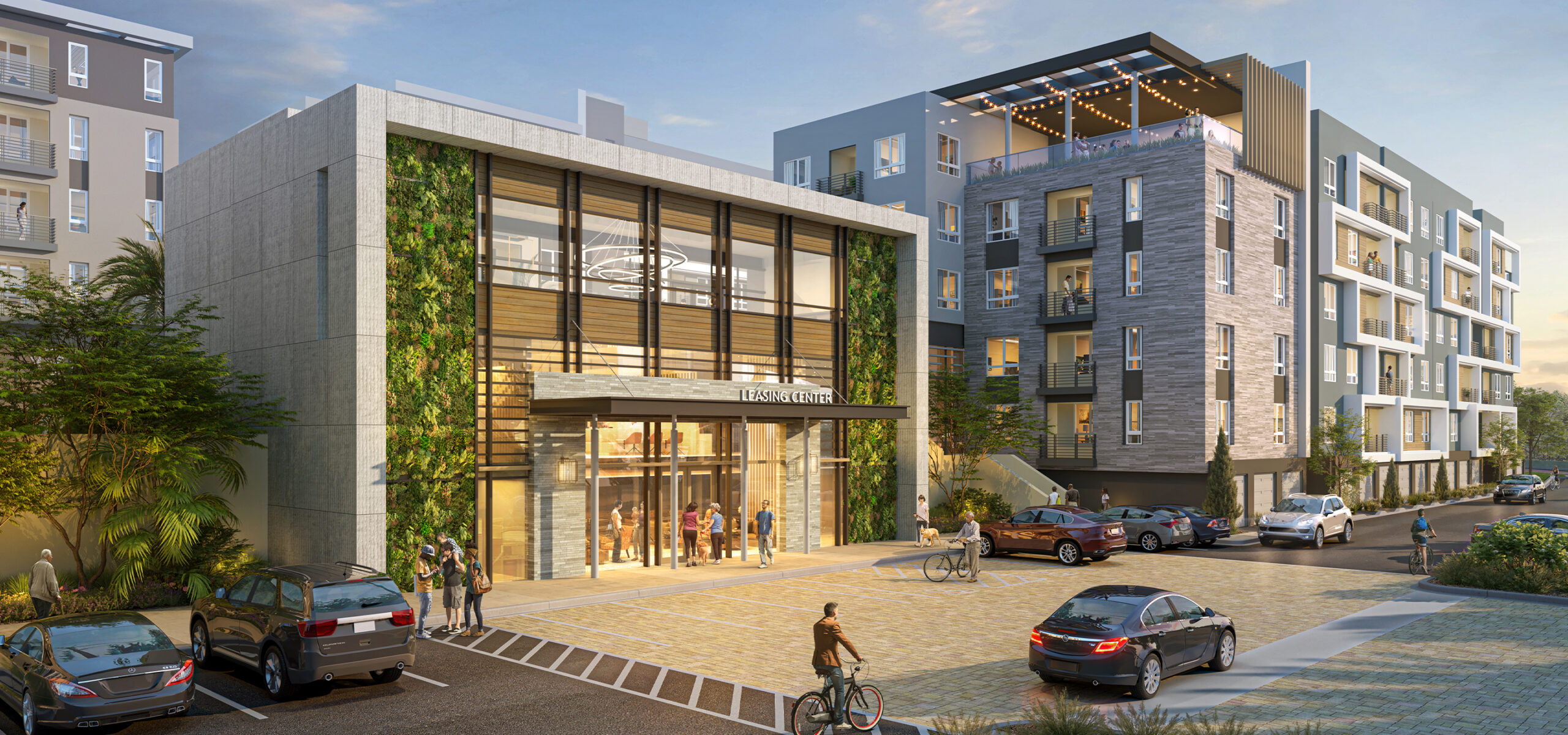 Render of Lobby Building and apartments